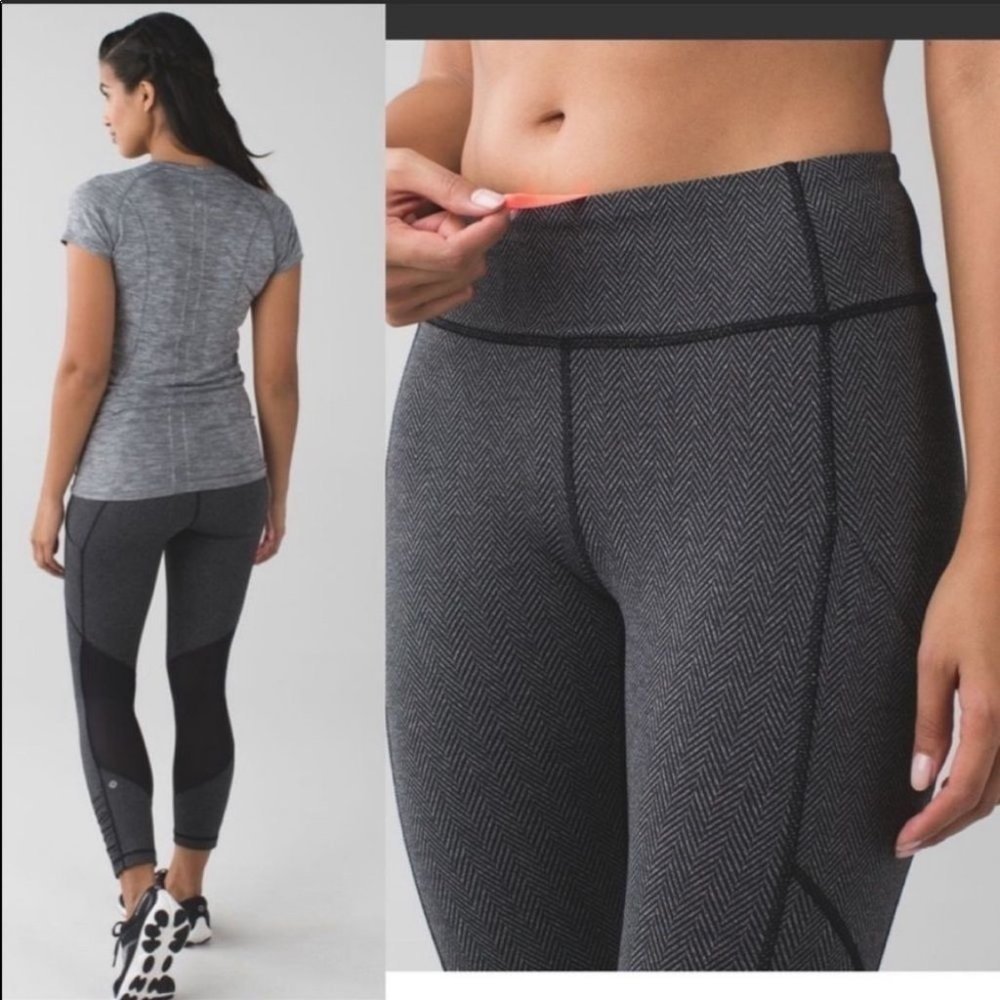 NWOT Lululemon Speed Tight Crop Giant Herringbone - Picture 2 of 12